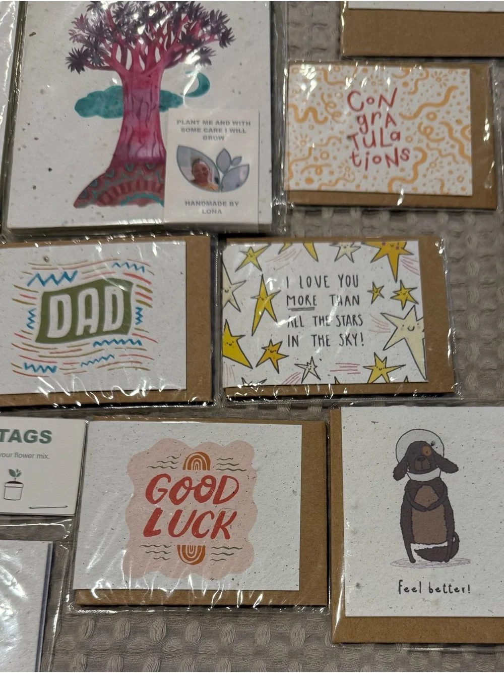 Seeded Gift Tags and Notebooks - Assorted White Designs